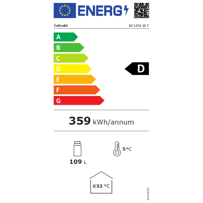 Kleine gekoelde vitrinekast, positief gekoeld 120L
