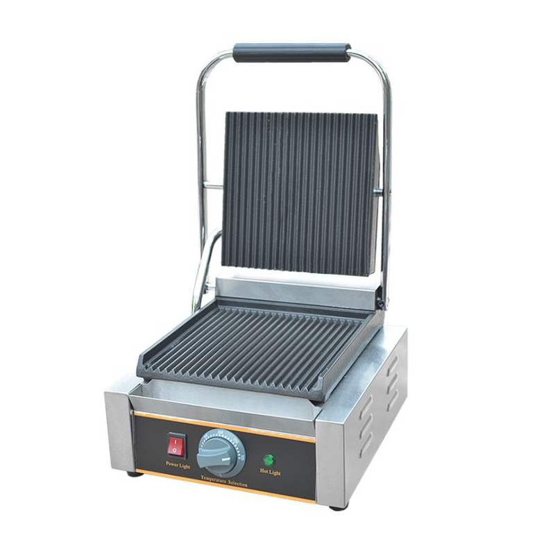 Professionele elektrische grill enkele plaat gegroefd/glad - GDCG811A