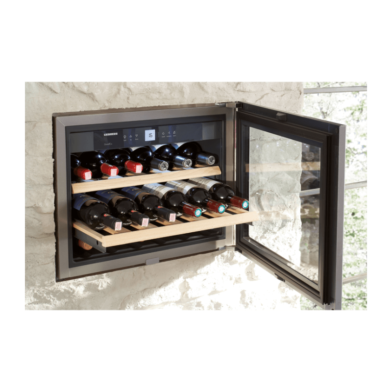Armoire &agrave; Vin Encastrable Porte en Acier Inox - WKEes 553-26 - Liebherr