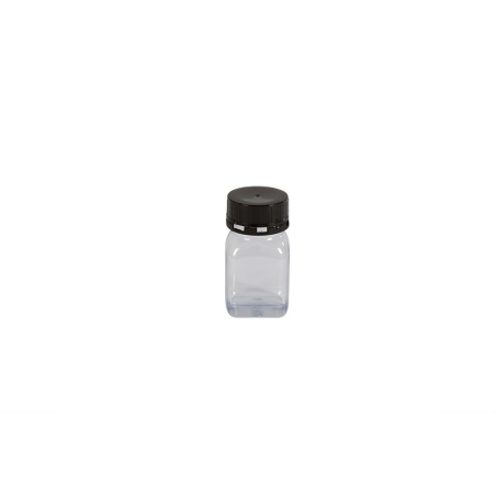 Pot carre a large ouverture - 100ml Serie 310 pvc - a bouchon a visser scel. - KPT-0100-990 - Linum