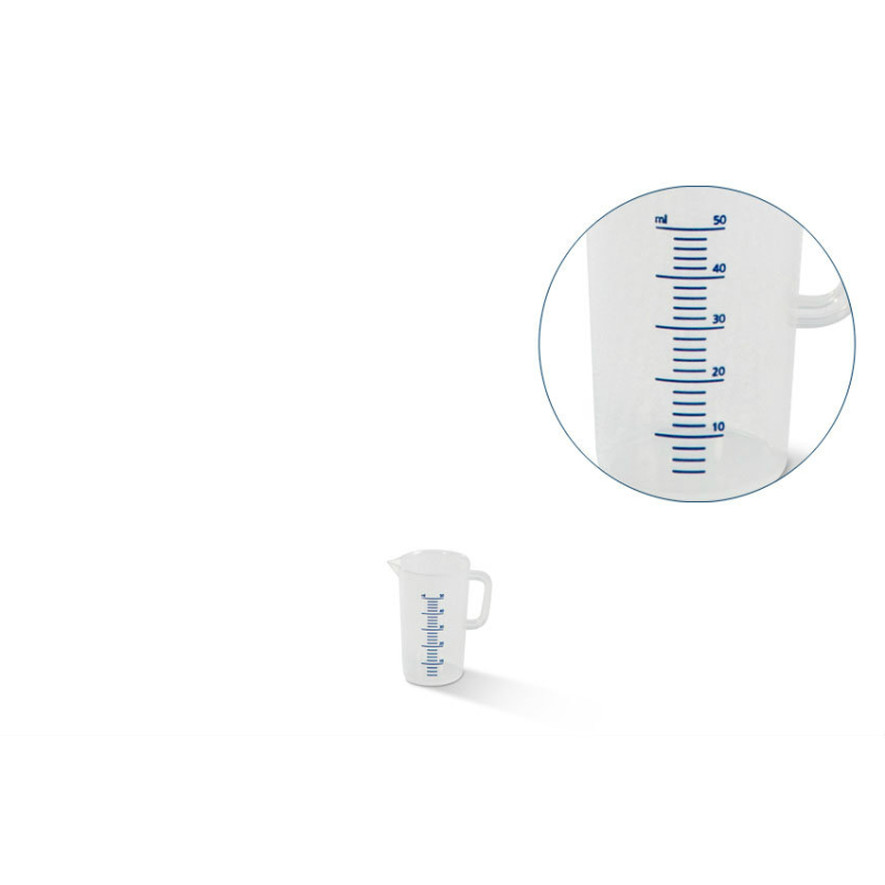 Becher gradue - 50 ml Graduation bleue en relief - MEJ-0050-991 - Linum