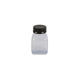 Pot carre a large ouverture - 300ml Serie 310 pvc - bouchon a visser scell. - KPT-0300-990 - Linum