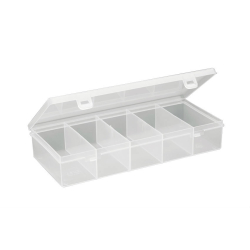 Boite de rangement a compart. Fixes (5) 125x270x50 mm - serie 5000 - STR-5002-990 - Linum