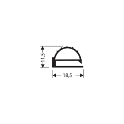 Profil plat pvc  - JPF-0150-020 - Linum