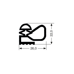Profil plat pvc 3000mm/lng - JPF-0200-020 - Linum