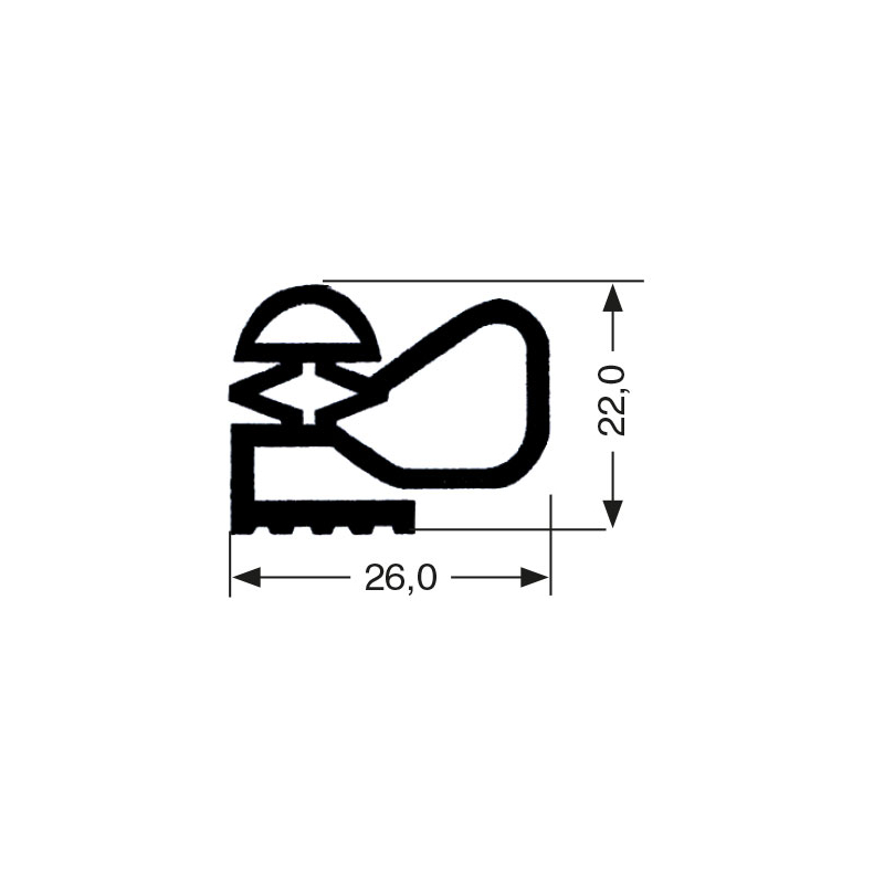 Profil plat pvc 3000mm/lng - JPF-0200-020 - Linum