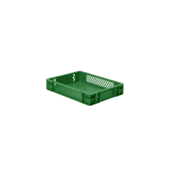 Euronorm 400x300x75mm - standard Fond plein - cotes ajoures - RTD-4070-040 - Linum