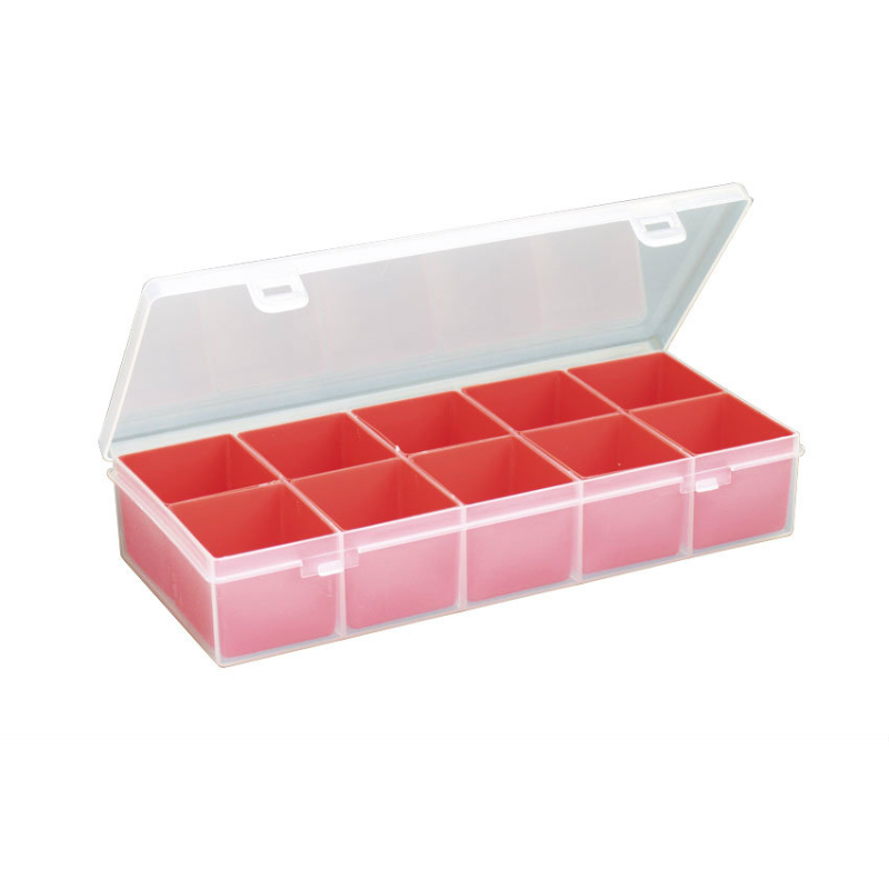 Boite de rangement avec 10 godets amov. 125x268x50 mm - serie 5000 - STR-5003-990 - Linum