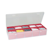 Boite de rangement avec 10 godets amov. 125x268x50 mm - serie 5000 - STR-5003-990 - Linum