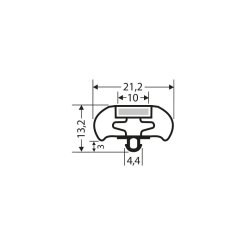 Joint magnetique - 2500mm/lng Avec aimant m66 - JPC-1320-050 - Linum