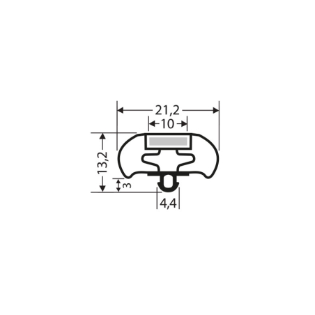 Joint magnetique - 2500mm/lng Avec aimant m66 - JPC-1320-050 - Linum