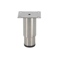 Pied reglable inox - 145mmh - 100x80mm Plaque inox - semelle synth. Noire - LSP-2311-020 - Linum