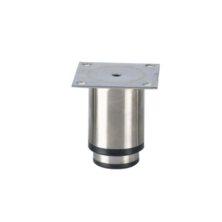 Pied reglable inox - 90mmh - 90x90mm Plaque inox - semelle synth. Noire - LSP-2000-020 - Linum