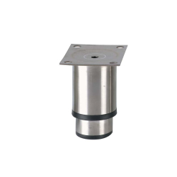 Pied reglable inox - 90mmh - 100x80mm Plaque inox - semelle synth. Noire - LSP-2010-020 - Linum