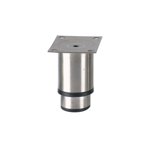 Pied reglable inox - 90mmh - 100x80mm Plaque inox - semelle synth. Noire - LSP-2010-020 - Linum