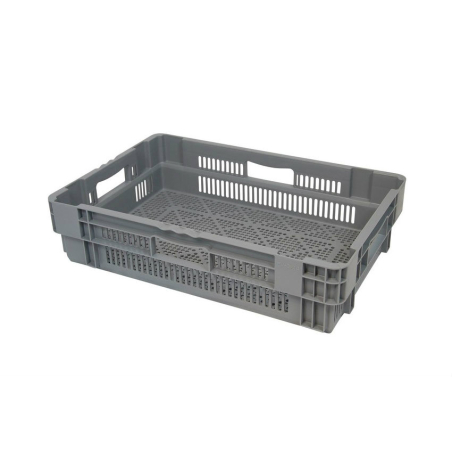 Bac gerbable emboitable - 600x400x140 Fond et cotes ajoures - euronorm - NMP-6144-050 - Linum