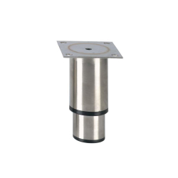 Pied reglable inox - 145mmh - 90x90mm Plaque inox - semelle synth. Noire - LSP-2300-020 - Linum