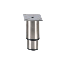 Pied reglable inox - 145mmh - 100x80mm Plaque inox - semelle synth. Noire - LSP-2310-020 - Linum