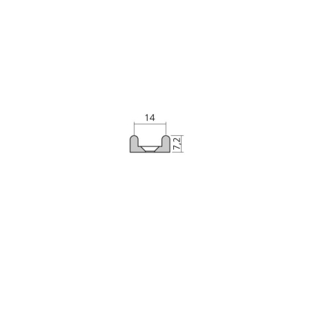 Rail de roulement en aluminium non perce Finition : e6/ev1 - 16421.0001.10 - Linum