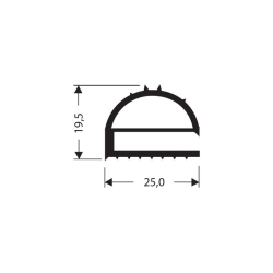 Profil plat pvc  - JPF-0170-050 - Linum