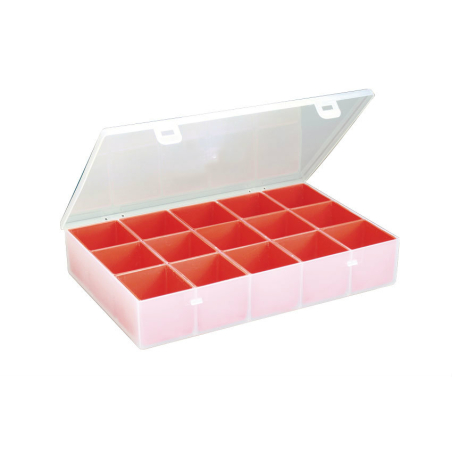Boite de rangement avec 15 godets amov. 188x268x50 mm - serie 5000 - STR-5005-990 - Linum
