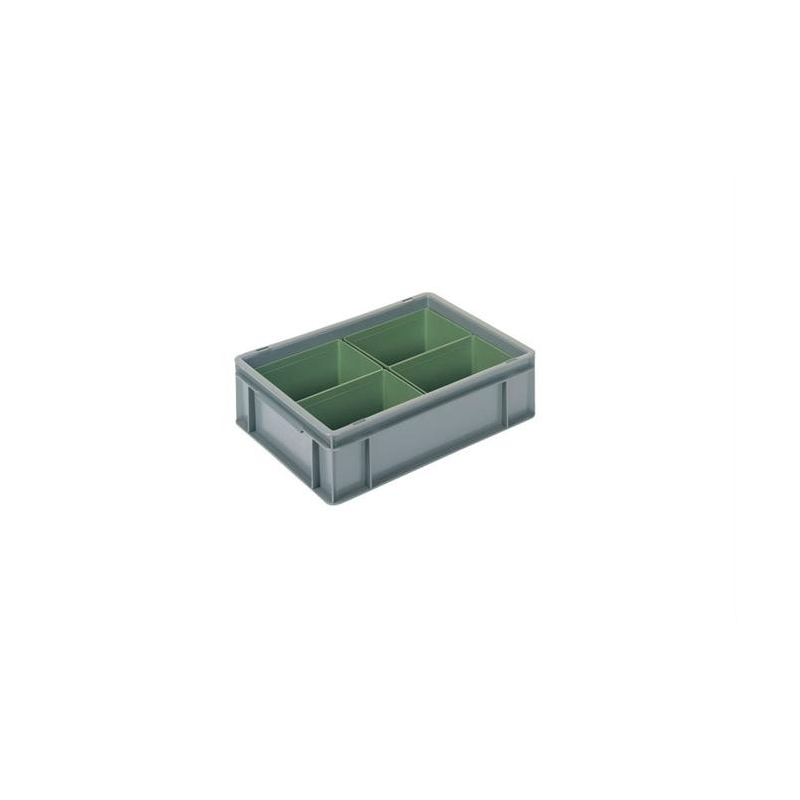 Euronorm 400x300x120mm - 11l - standard Fond & cotes pleins - COC-4125-050 - Linum