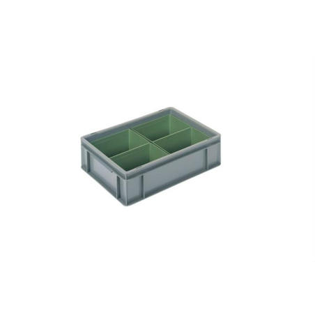 Euronorm 400x300x120mm - 11l - standard Fond & cotes pleins - COC-4125-050 - Linum