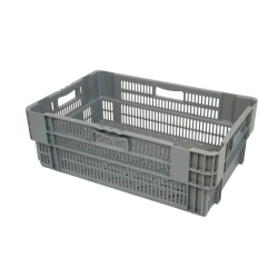 Euronorm bac gerbable emboitable - 38l 600x400x200mm - fond et cotes ajoures - NMP-6204-050 - Linum