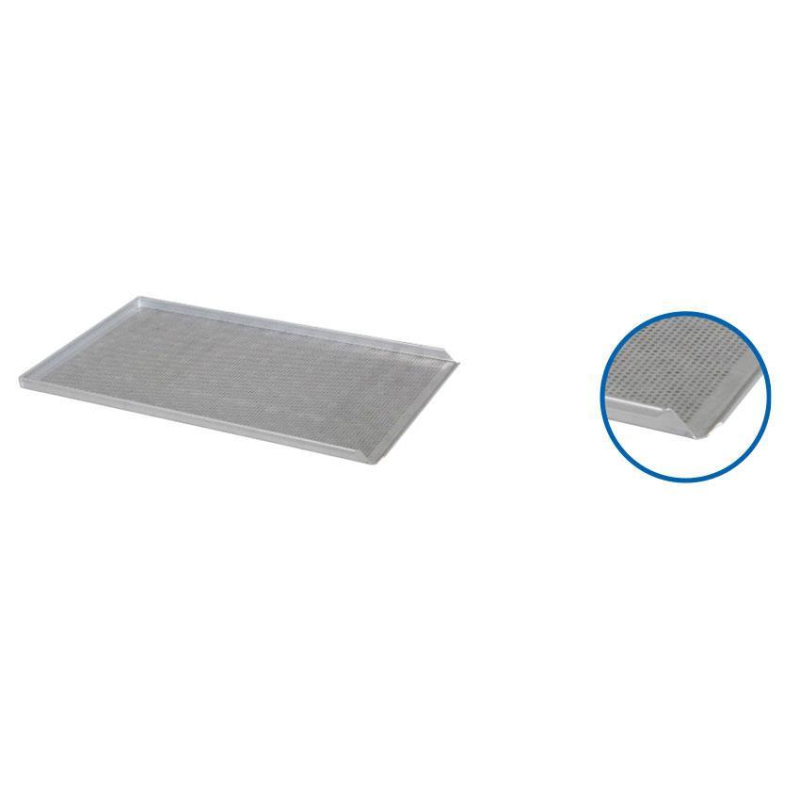 Plaque de four alu 325x530x20mm perfore 3 bords 90&deg; + 1 incline 1,5mm - ABP-1131-000 - Linum