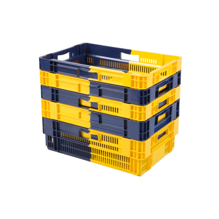 Euronorm bac gerbable emboitable - 34l 600x400x187mm - ajoure - bi-color - NOP-6194-668 - Linum