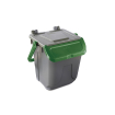 Poubelle avec couvercle basculant Corps gris - couvercle vert - 25l - ECG-0025-040 - Linum