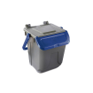 Poubelle avec couvercle basculant Corps gris - couvercle bleu - 25l - ECG-0025-060 - Linum