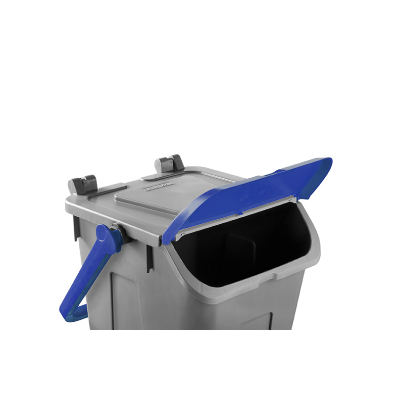 Poubelle avec couvercle basculant Corps gris - couvercle bleu - 25l - ECG-0025-060 - Linum