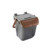 Poubelle avec couvercle basculant Corps gris - couvercle brun - 25l - ECG-0025-090 - Linum