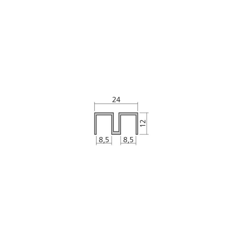 Profil de patin en aluminium non perce Finition : e6/ev1 - 16419.0001.10 - Linum
