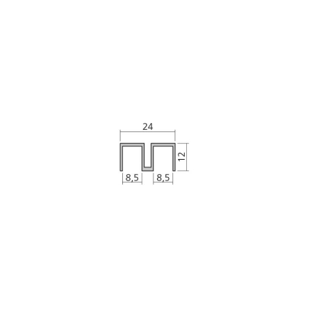 Profil de patin en aluminium non perce Finition : e6/ev1 - 16419.0001.10 - Linum
