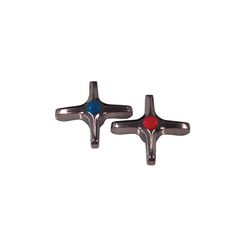1 paire de poignees etoile - zamac Froid+chaud - LKE-9536-000 - Linum