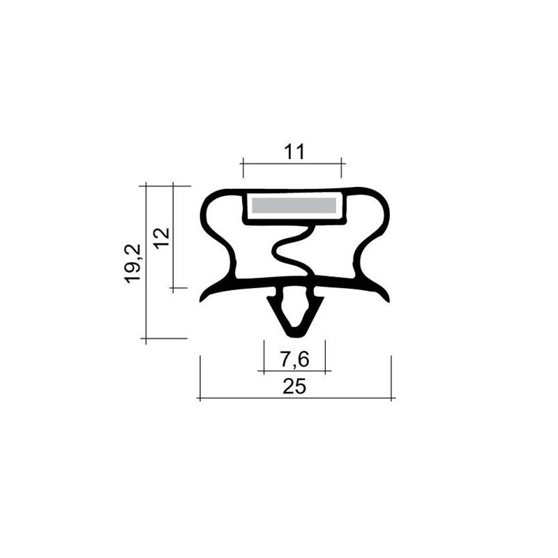 Joint magnetique - 2550mm/lng Avec aimant m18 - JPC-1290-010 - Linum