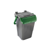 Poubelle avec couvercle basculant Corps gris - couvercle vert - 35l - ECG-0035-040 - Linum