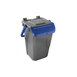 Poubelle avec couvercle basculant Corps gris - couvercle bleu - 35l - ECG-0035-060 - Linum