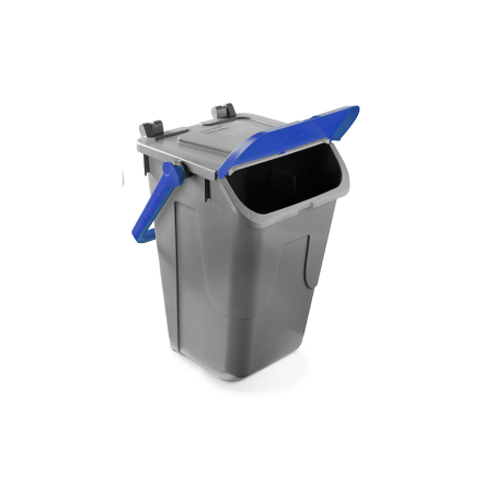 Poubelle avec couvercle basculant Corps gris - couvercle bleu - 35l - ECG-0035-060 - Linum