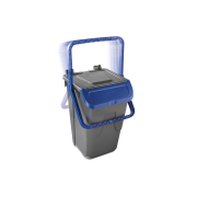Poubelle avec couvercle basculant Corps gris - couvercle bleu - 35l - ECG-0035-060 - Linum