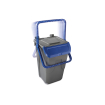 Poubelle avec couvercle basculant Corps gris - couvercle bleu - 35l - ECG-0035-060 - Linum