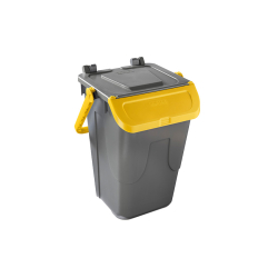 Poubelle avec couvercle basculant Corps gris - couvercle jaune - 35l - ECG-0035-080 - Linum