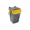 Poubelle avec couvercle basculant Corps gris - couvercle jaune - 35l - ECG-0035-080 - Linum