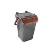 Poubelle avec couvercle basculant Corps gris - couvercle brun - 35l - ECG-0035-090 - Linum