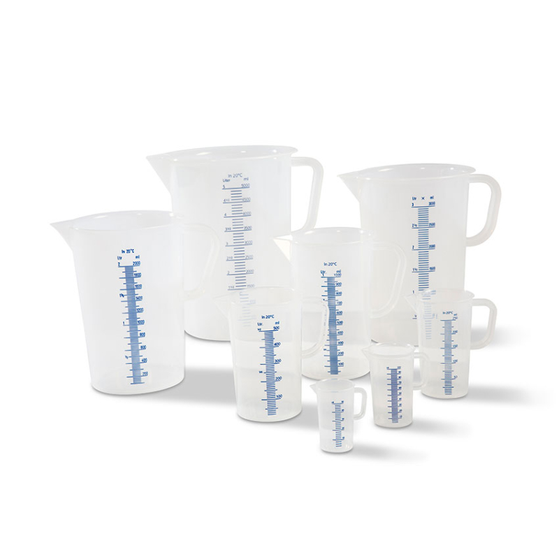 Becher gradue - 3000 ml Graduation bleue en relief - MEJ-3000-991 - Linum