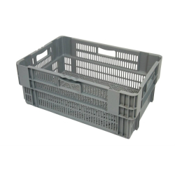Euronorm bac gerbable emboitable - 47l 600x400x240mm - fond et cotes ajoures - NMP-6244-050 - Linum