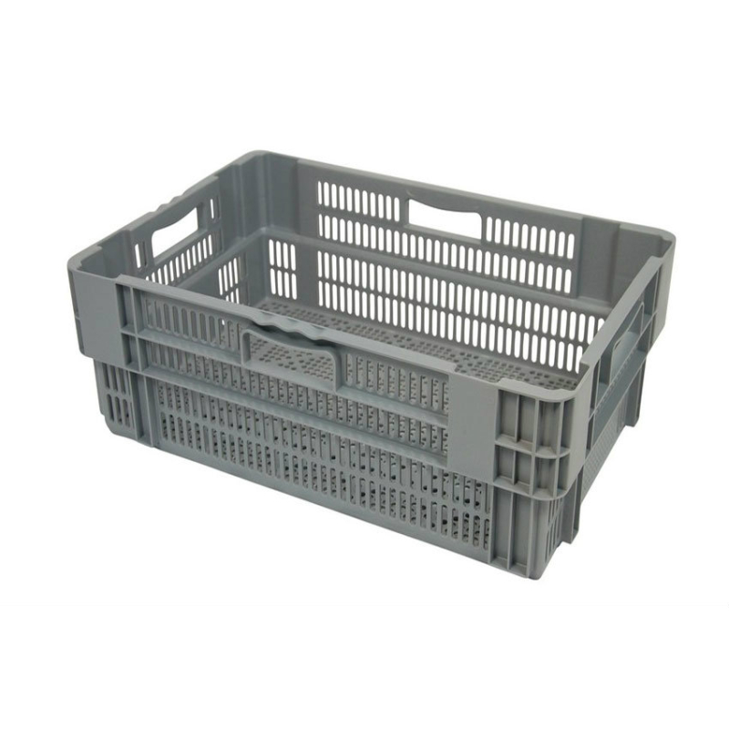 Euronorm bac gerbable emboitable - 47l 600x400x240mm - fond et cotes ajoures - NMP-6244-050 - Linum