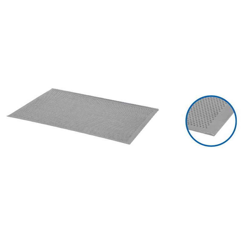 Plaque de four alu 600x400x10mm perforee 2 bords inclines ouverture 40 1,5mm - ABP-4621-000 - Linum